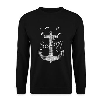 Sailing Captain - Unisex Pullover - Schwarz - Vorne - Alina (178cm) & Michal (187cm)