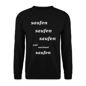 saufen bayerisch lustig Bayern - Unisex Pullover - Schwarz - Vorne - Alina (178cm) & Michal (187cm)
