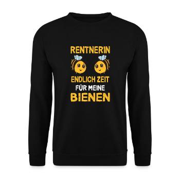 Rentnerin Bienen Imkerin - Unisex Pullover - Schwarz - Vorne - Alina (178cm) & Michal (187cm)