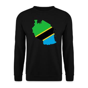 Tanzania flag map flag - Unisex Sweatshirt - black - Front - Alina (178cm) & Michal (187cm)