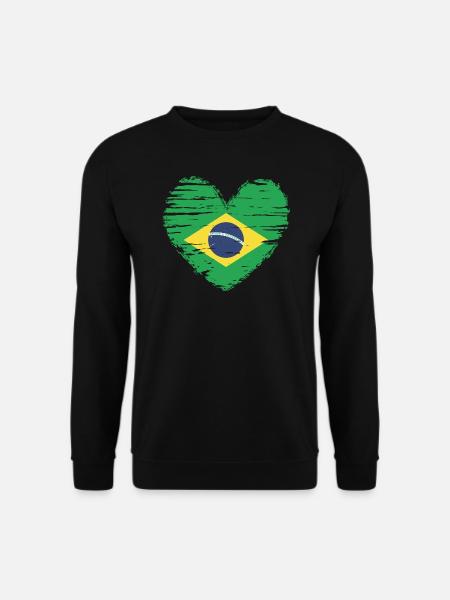 Brasilien hjerte flag flag våbenskjold - Unisex sweater - sort