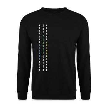 Keep the Planet green Umweltschutz Tierschutz öko - Unisex Pullover - Schwarz - Vorne - Alina (178cm) & Michal (187cm)
