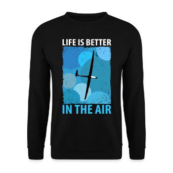 Glider Gliding Gliding Glider Flying - Unisex Sweatshirt - black - Front - Alina (178cm) & Michal (187cm)