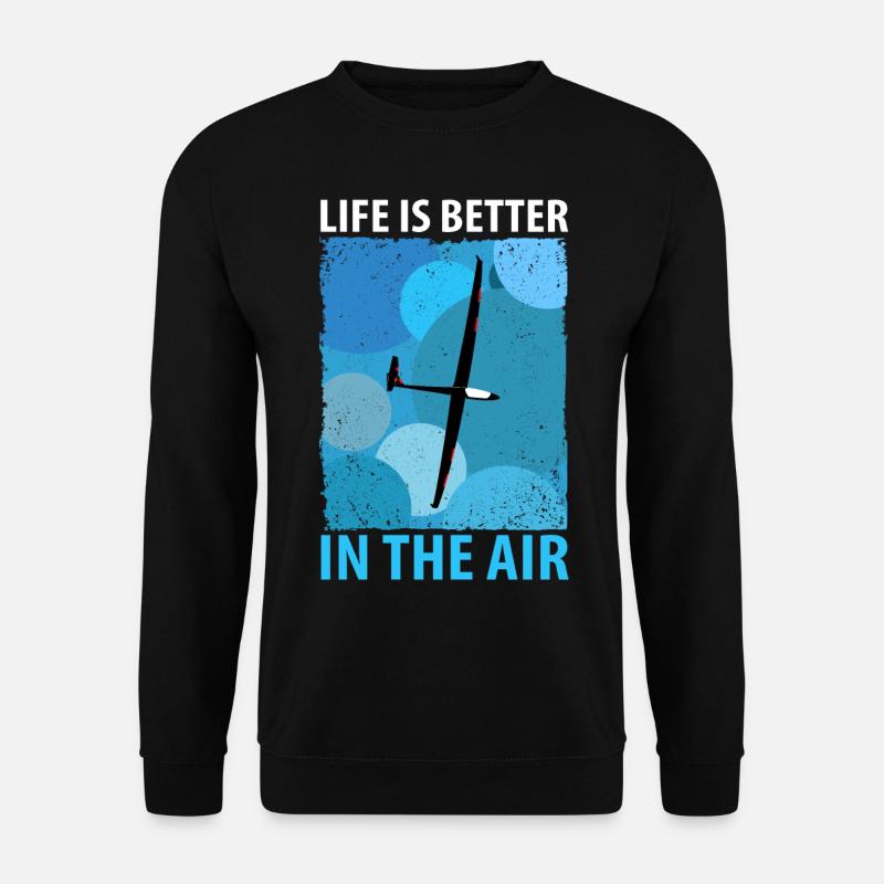 Segelflieger Segelfliegen Segelflugzeug Fliegen - Unisex Pullover - Schwarz