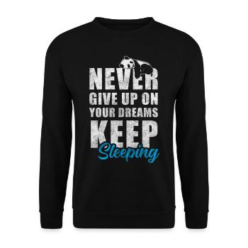 Bambus Großer Panda Stofftier Niedlich - Unisex Pullover - Schwarz - Vorne - Alina (178cm) & Michal (187cm)