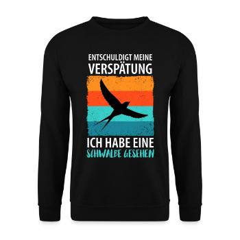Vögel Vogel Schwalbe - Unisex Pullover - Schwarz - Vorne - Alina (178cm) & Michal (187cm)