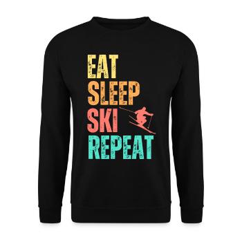 Manger dormir Ski Répéter - Sweat-shirt Unisexe - noir - Devant - Alina (178cm) & Michal (187cm)