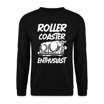 Roller Coaster Enthusiast - Unisex Pullover - Schwarz - Vorne - Alina (178cm) & Michal (187cm)