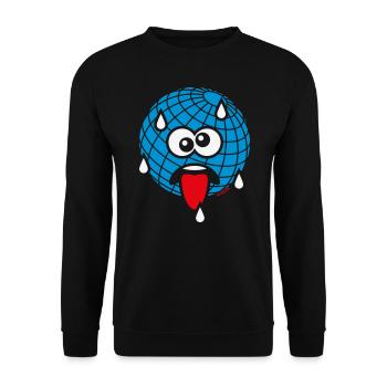 Emoticon / Climate Change / Warming / Earth Day 3C - Unisex Sweatshirt - black - Front - Alina (178cm) & Michal (187cm)