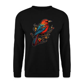Bird, Animal, Nature, Tree, Branch, Phoenix, Rainbow - Unisex Sweatshirt - black - Front - Alina (178cm) & Michal (187cm)