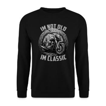 Im not Old Im classic vintage Chopper Motorcycle - Unisex Sweatshirt - black - Front - Alina (178cm) & Michal (187cm)
