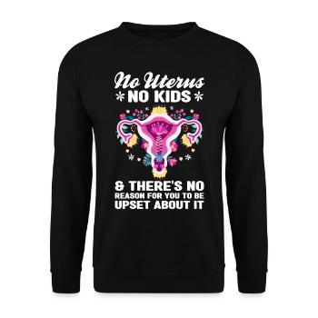 Hysterektomie | Gebärmutter Feministin Geschenke - Unisex Pullover - Schwarz - Vorne - Alina (178cm) & Michal (187cm)