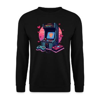 Don't Glitch my Vibe - Slot Machine Games - Unisex Sweatshirt - black - Front - Alina (178cm) & Michal (187cm)