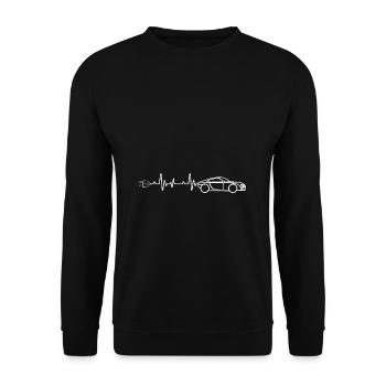 Voiture électrique EV Heartbeat ECG Station de charge Environnement U - Sweat-shirt Unisexe - noir - Devant - Alina (178cm) & Michal (187cm)