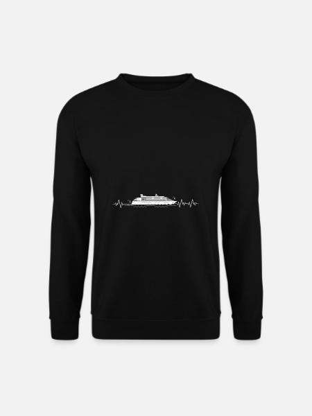 Herzschlag Kreuzfahrt Urlaub Kreuzfahrtschiff Gesc - Unisex Pullover - Schwarz