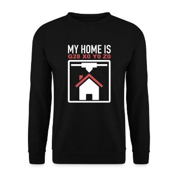 CNC Machinist Programmierer My Home Is G28 - Unisex Pullover - Schwarz - Vorne - Alina (178cm) & Michal (187cm)