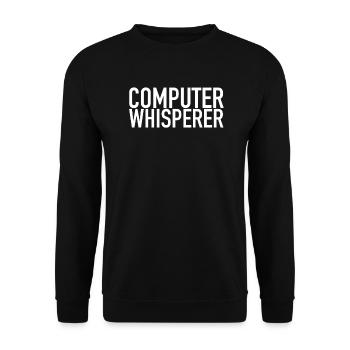 Computer Whisperer Tech Support IT Support IT Nerd - Unisex Pullover - Schwarz - Vorne - Alina (178cm) & Michal (187cm)