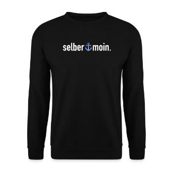 Selber Moin | Begrüßung Norddeutschland Küste - Unisex Pullover - Schwarz - Vorne - Alina (178cm) & Michal (187cm)