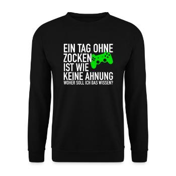 A day without gambling | Gamer gaming gamer - Unisex Sweatshirt - black - Front - Alina (178cm) & Michal (187cm)