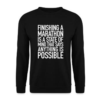Terminer un marathon | Marathoniens, courant - Sweat-shirt Unisexe - noir - Devant - Alina (178cm) & Michal (187cm)