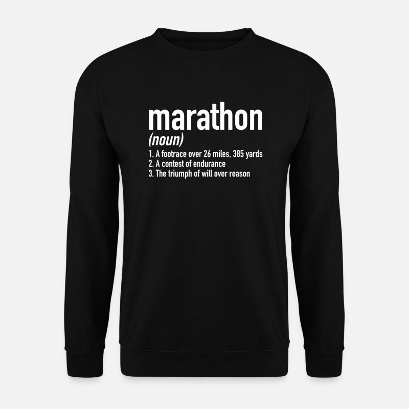 Marathon Definition | Marathonläufer Laufen - Unisex Pullover - Schwarz