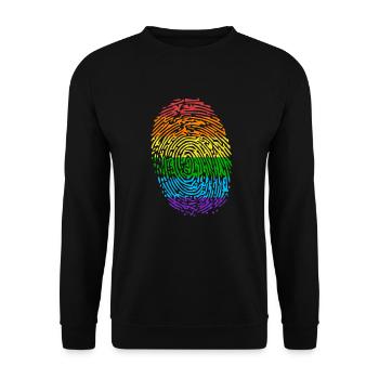 Gay Fingerprint | Gay Pride, Gay, LGBT - Unisex Sweatshirt - black - Front - Alina (178cm) & Michal (187cm)