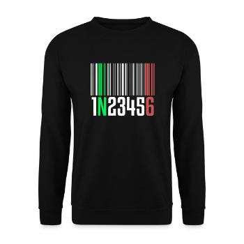 1N23456 Motorcycle Gear One Down Five Up Barcode - Unisex Sweatshirt - black - Front - Alina (178cm) & Michal (187cm)