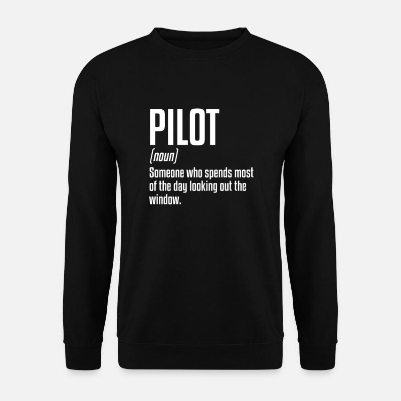 Pilot Definition | Flugzeug, Flugzeugführer - Unisex Pullover - Schwarz