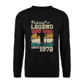 1972 Jahrgang geboren Angler Geburtstag - Unisex Pullover - Schwarz - Vorne - Alina (178cm) & Michal (187cm)
