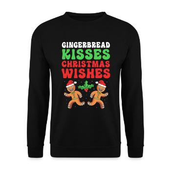 Gingerbread Christmas Gingerbread Man - Unisex Sweatshirt - black - Front - Alina (178cm) & Michal (187cm)