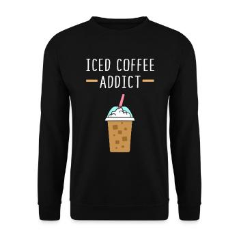 Kaffee Eiskaffee Koffein Espresso Barista Geschenk - Unisex Pullover - Schwarz - Vorne - Alina (178cm) & Michal (187cm)