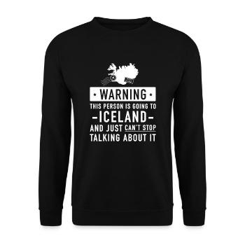 Original Iceland holiday gift - Unisex Sweatshirt - black - Front - Alina (178cm) & Michal (187cm)
