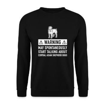 Lustige Central Asian Shepherd Dog-Geschenk-Idee - Unisex Pullover - Schwarz - Vorne - Alina (178cm) & Michal (187cm)