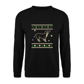 Entlebucher Weihnachtsgeschenk - Unisex Pullover - Schwarz - Vorne - Alina (178cm) & Michal (187cm)