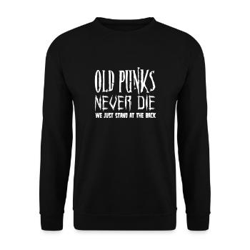 Old Punks never Die We just stand at the Back - Unisex Sweatshirt - black - Front - Alina (178cm) & Michal (187cm)