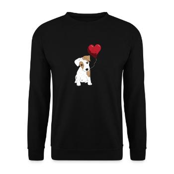 Lustiges Hunde Shirt - Terrier mit Herz - Unisex Pullover - Schwarz - Vorne - Alina (178cm) & Michal (187cm)