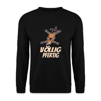 Drôle de chemise de cheval COMPLÈTEMENT PRÊT - Burnout - Sweat-shirt Unisexe - noir - Devant - Alina (178cm) & Michal (187cm)