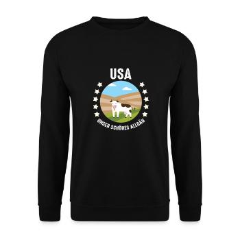Urlaub im Allgäu Unser schönes Allgäu - Unisex Pullover - Schwarz - Vorne - Alina (178cm) & Michal (187cm)