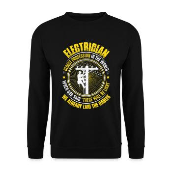 Electrician Electrician Electrician - Unisex Sweatshirt - black - Front - Alina (178cm) & Michal (187cm)