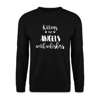 KATZE FREUND KATZEN LIEBEN ENGEL LIEBE KITTY PFOTE - Unisex Pullover - Schwarz - Vorne - Alina (178cm) & Michal (187cm)