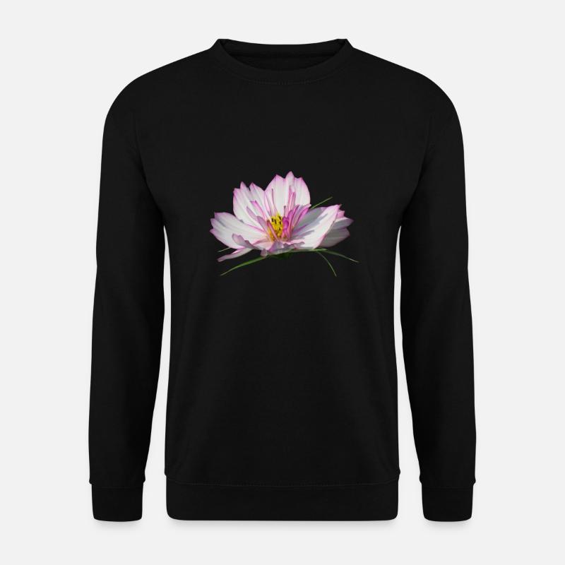 wundervolle Blume in pink & weiß, Blumen, Blüte - Unisex Pullover - Schwarz