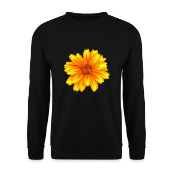 wundervolle gelb rote Blume, Blüte, Natur, Garten - Unisex Pullover - Schwarz - Vorne - Alina (178cm) & Michal (187cm)