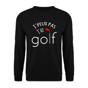 J'peux pas j'ai golf / Idée cadeau golf golfeur - Sweat-shirt Unisexe - noir - Devant - Alina (178cm) & Michal (187cm)