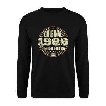 1986 Birthday Partys, ein legendärer Jahrgang - Unisex Pullover - Schwarz - Vorne - Alina (178cm) & Michal (187cm)