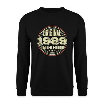 1989 Birthday Partys, ein legendärer Jahrgang - Unisex Pullover - Schwarz - Vorne - Alina (178cm) & Michal (187cm)