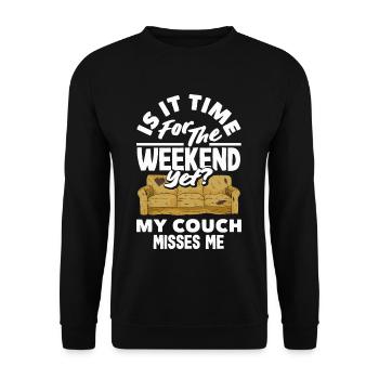 My Couch Misses Me Relaxation - Unisex Sweatshirt - black - Front - Alina (178cm) & Michal (187cm)