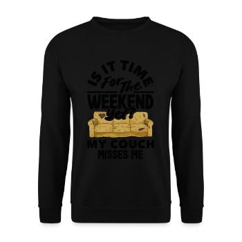 My Couch Misses Me Relaxation - Unisex Sweatshirt - black - Front - Alina (178cm) & Michal (187cm)