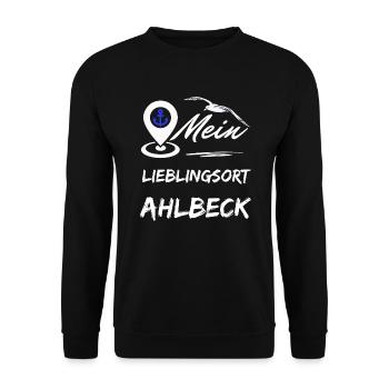 Ahlbeck my favorite place-Baltic Sea resort Ahlbeck-Möwe - Unisex Sweatshirt - black - Front - Alina (178cm) & Michal (187cm)