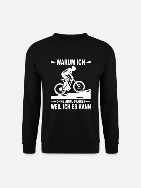 Fahrrad E-Bike Akku Pedelec radfahren - Unisex Pullover - Schwarz