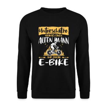 Unterschaetze Mann E Bike E-Bike Fahrrad - Unisex Pullover - Schwarz - Vorne - Alina (178cm) & Michal (187cm)